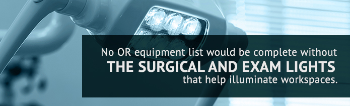 surgical lights in the OR