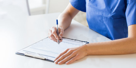 Nurse writing list